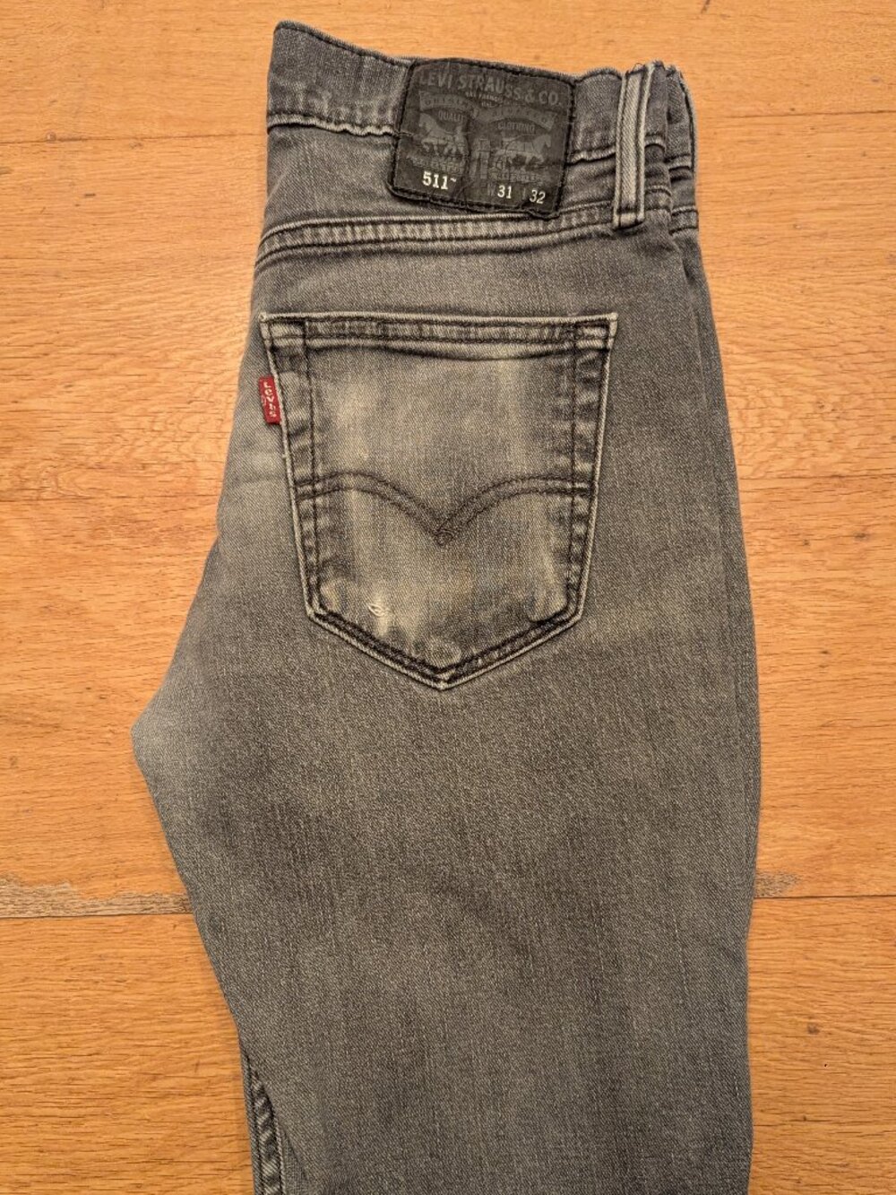 Levi's 511 Slim Cut Denim Jeans Washed Grey SM 31 waist